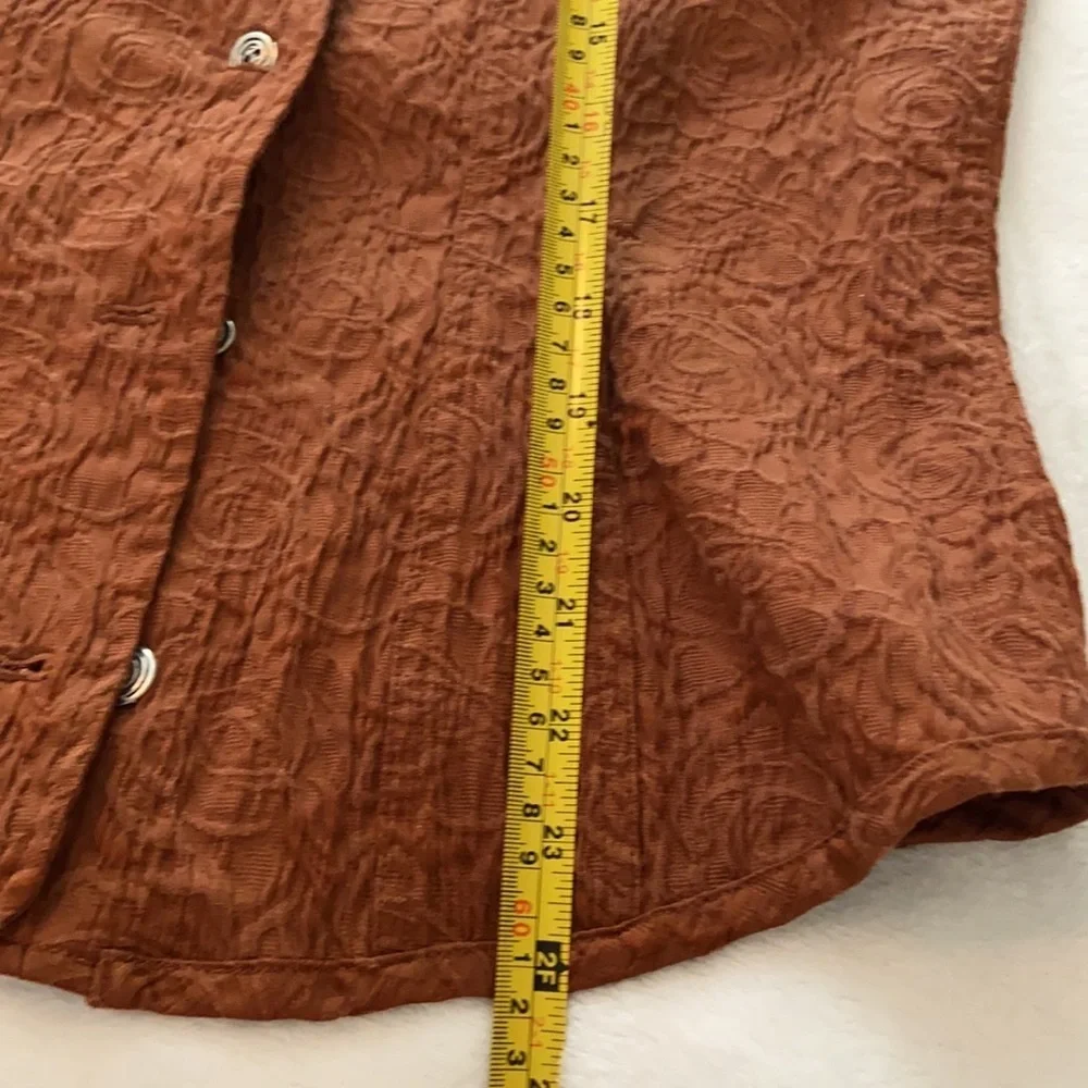 Chicos rust jacket Silver buttons Tailored